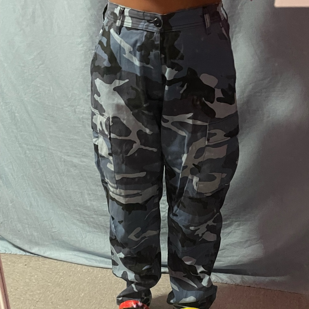 camo blue cargo pants